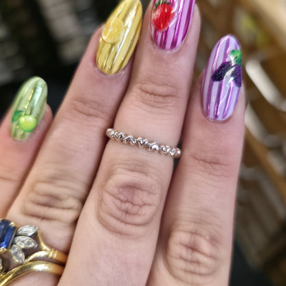 Sterling Silver Pandora 'Forever Love' Heart Beaded Eternity Band Ring