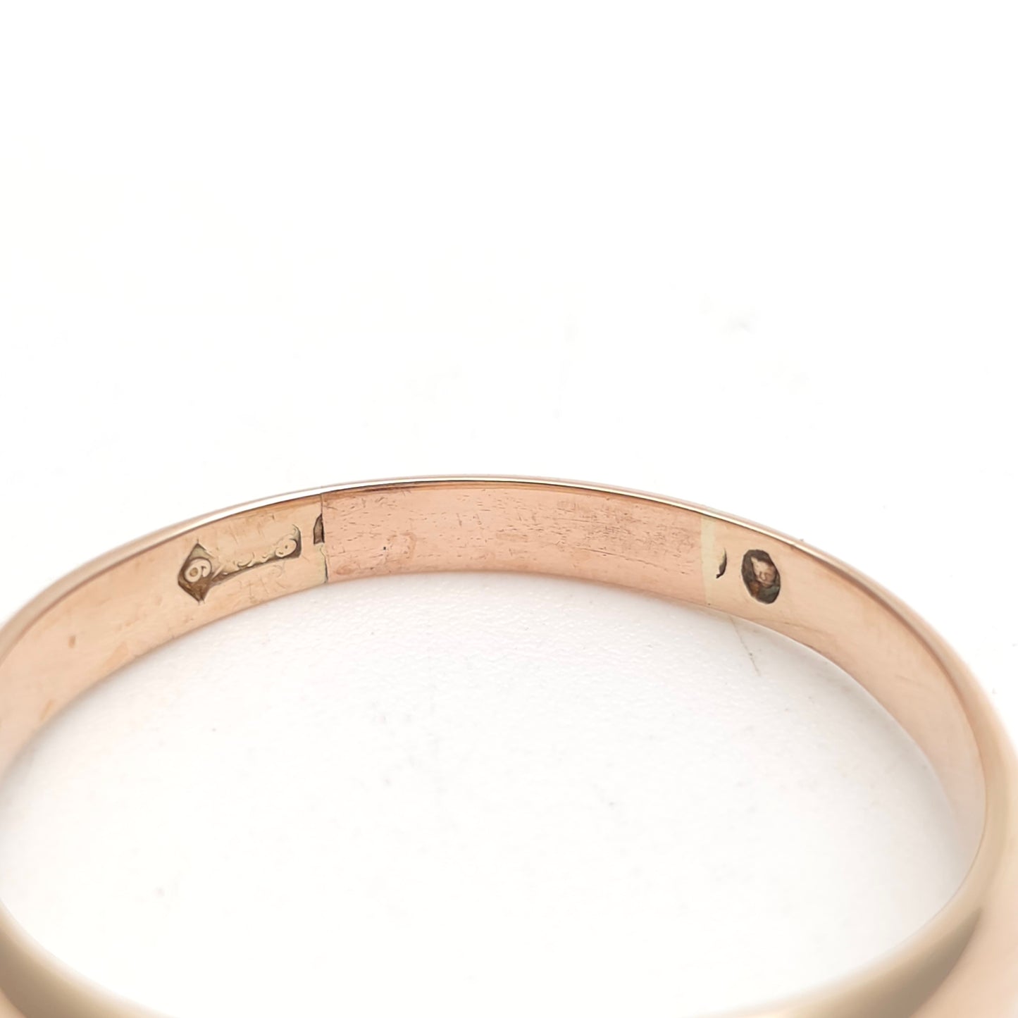 9ct Rose Gold Vintage Gents Star Set Garnet Solitaire Band Ring