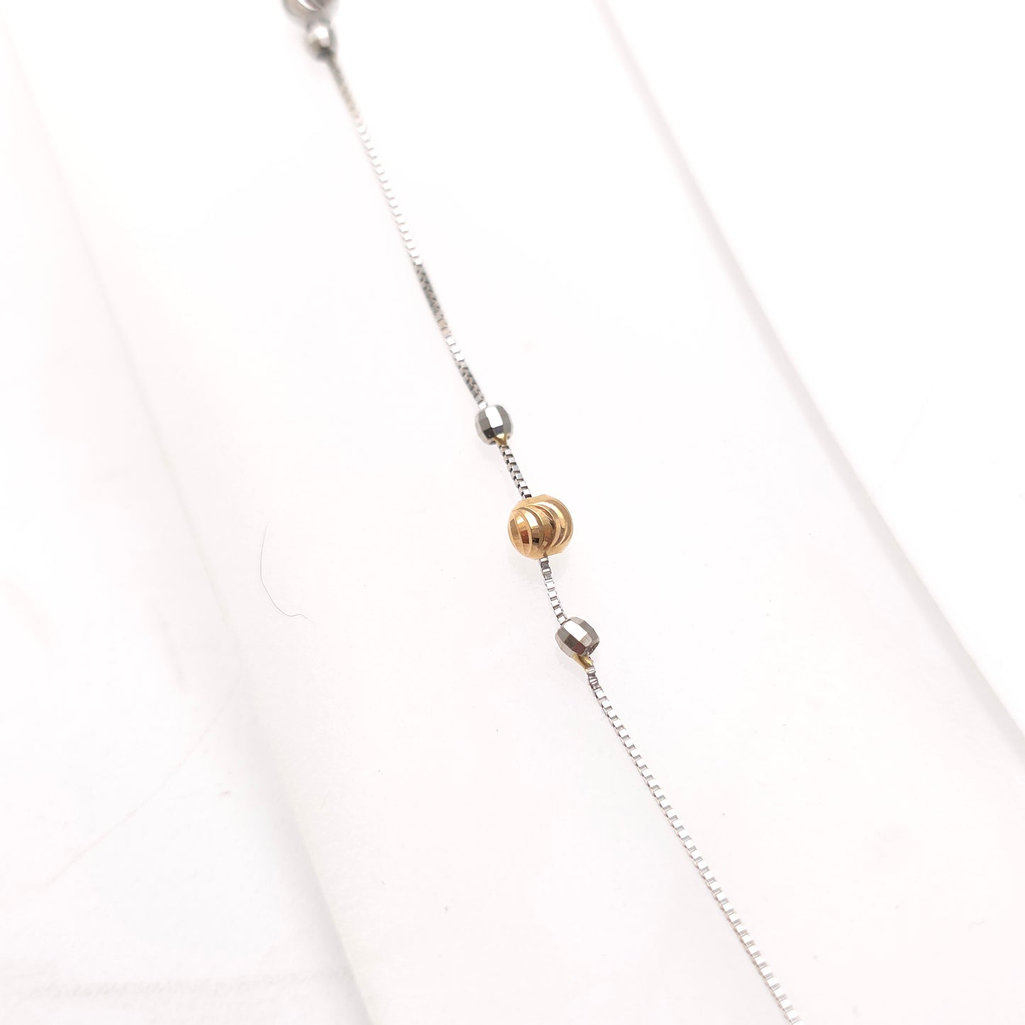 18ct White Gold And Yellow Gold Moving Beaded Lightweight Bracelet