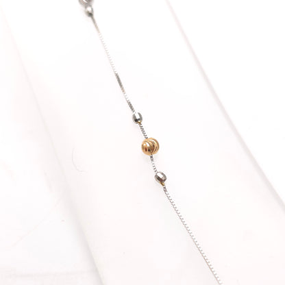 18ct White Gold And Yellow Gold Moving Beaded Lightweight Bracelet