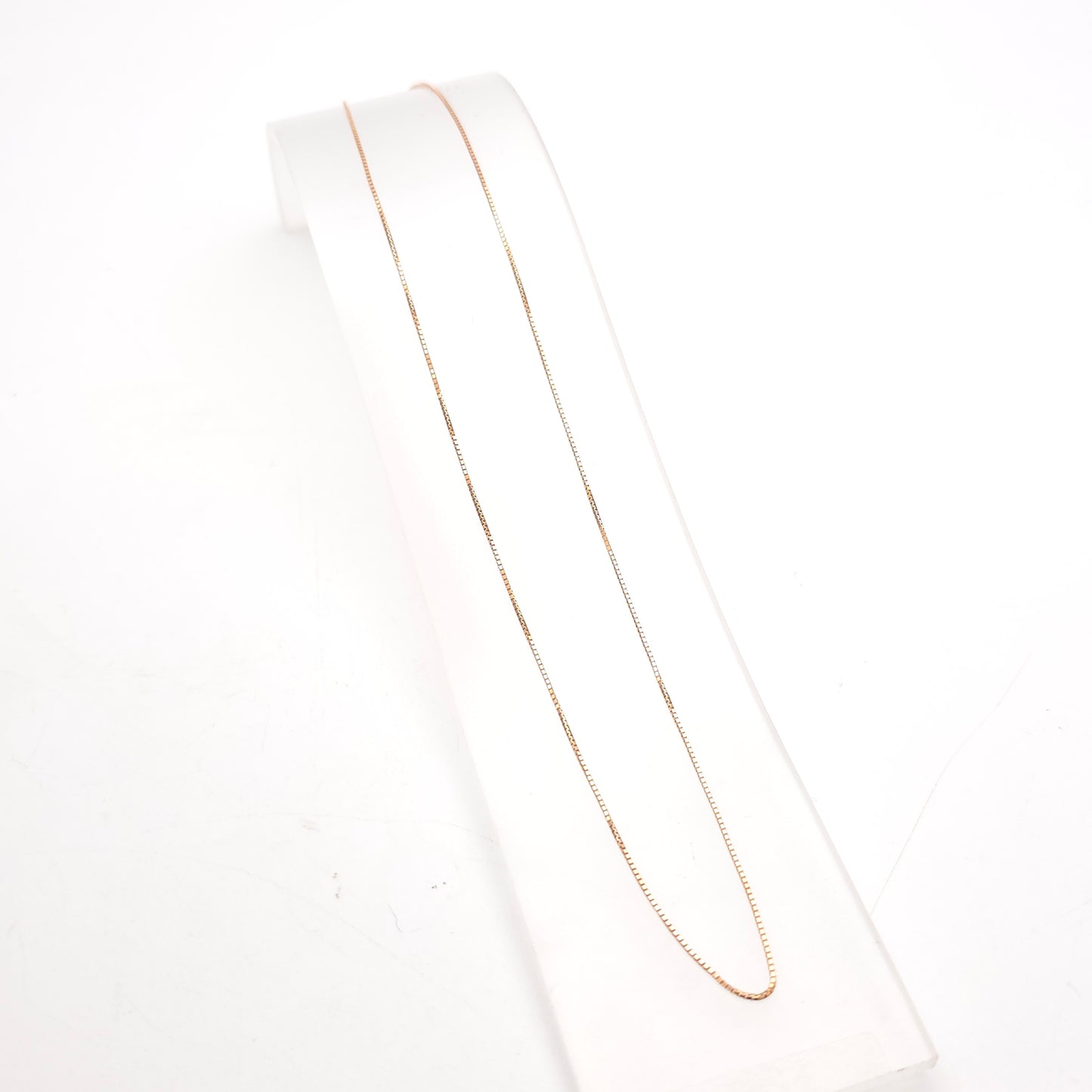 18ct Rose Gold Venetian Box Chain Necklace 16 Inch / 40cm