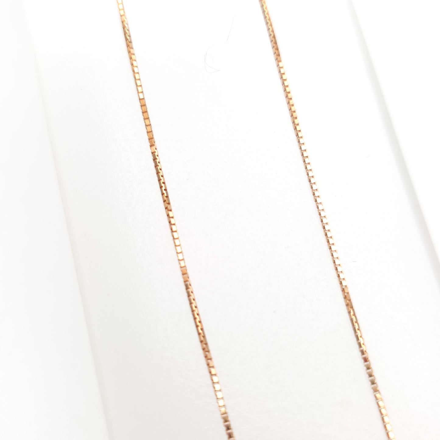 18ct Rose Gold Venetian Box Chain Necklace 16 Inch / 40cm