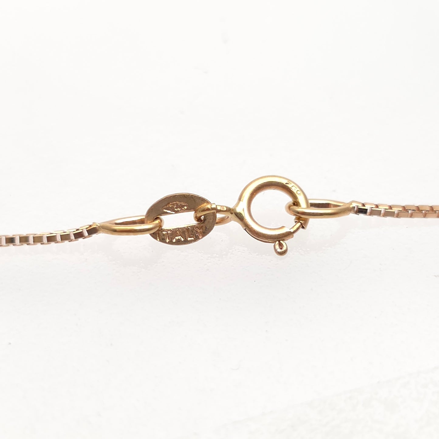 18ct Rose Gold Venetian Box Chain Necklace 16 Inch / 40cm