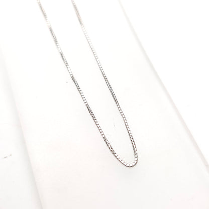 18ct White Gold Venetian Box Chain Necklace 16 Inch / 40cm