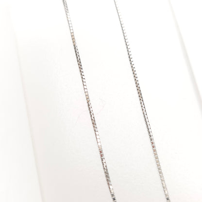 18ct White Gold Venetian Box Chain Necklace 16 Inch / 40cm