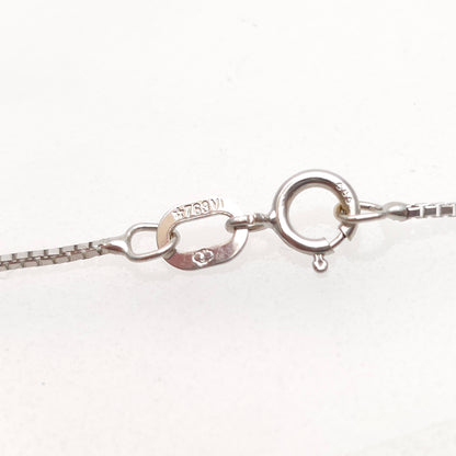 18ct White Gold Venetian Box Chain Necklace 16 Inch / 40cm