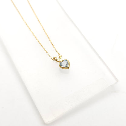 9ct Yellow Gold Heart Cut Blue Topaz Solitaire Pendant And Stud Earring Set