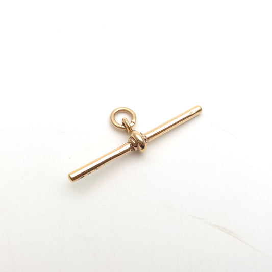 9ct Rose Gold Antique T-Bar Pendant Piece / Charm