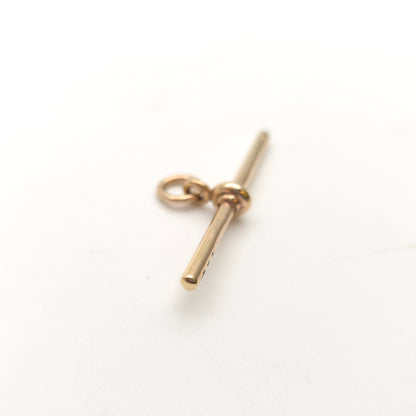 9ct Rose Gold Antique T-Bar Pendant Piece / Charm