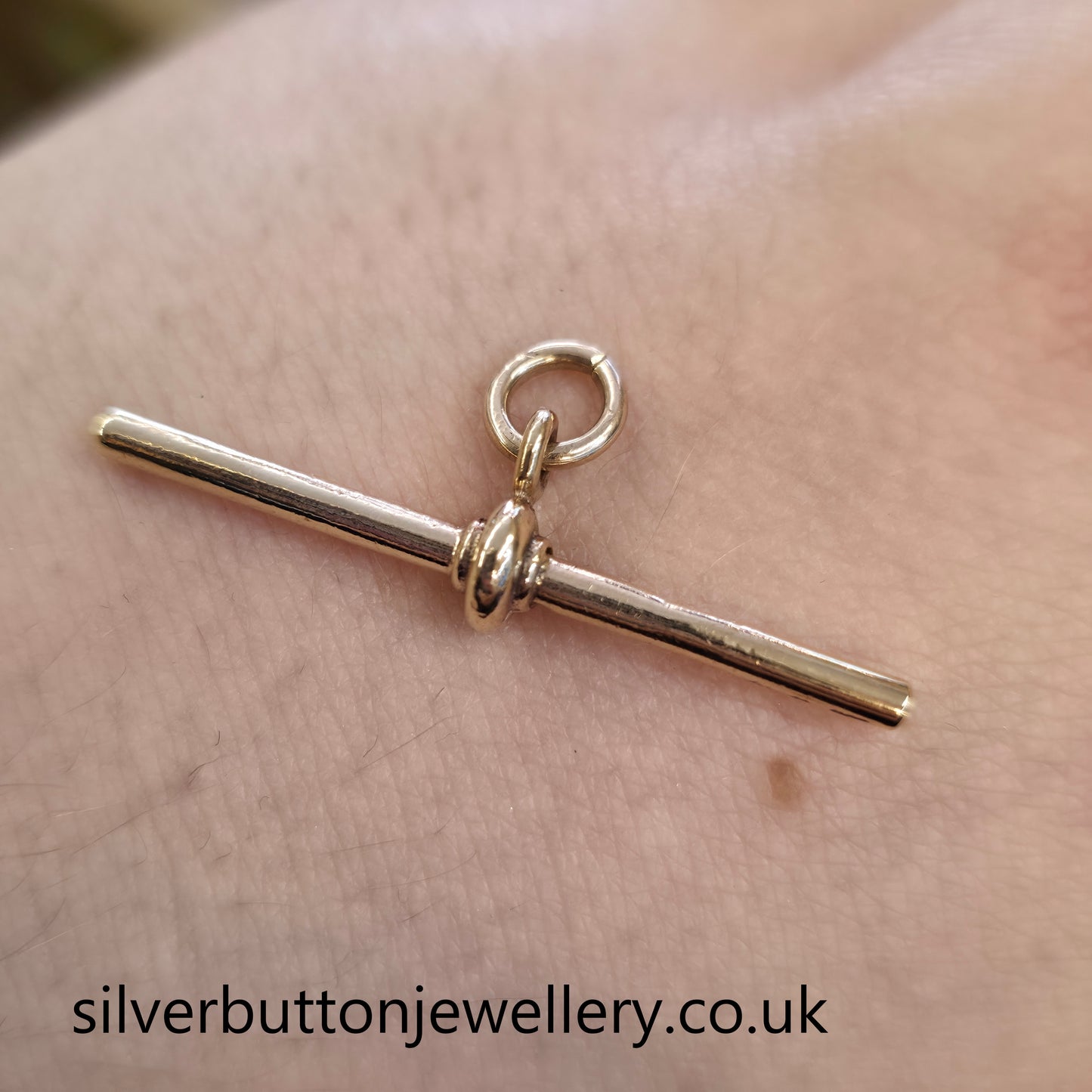 9ct Rose Gold Antique T-Bar Pendant Piece / Charm