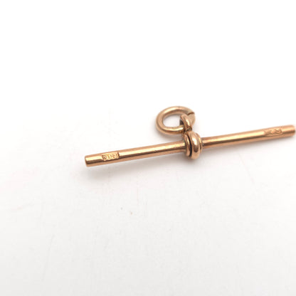 9ct Rose Gold Antique T-Bar Pendant Piece / Charm