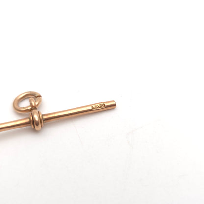 9ct Rose Gold Antique T-Bar Pendant Piece / Charm