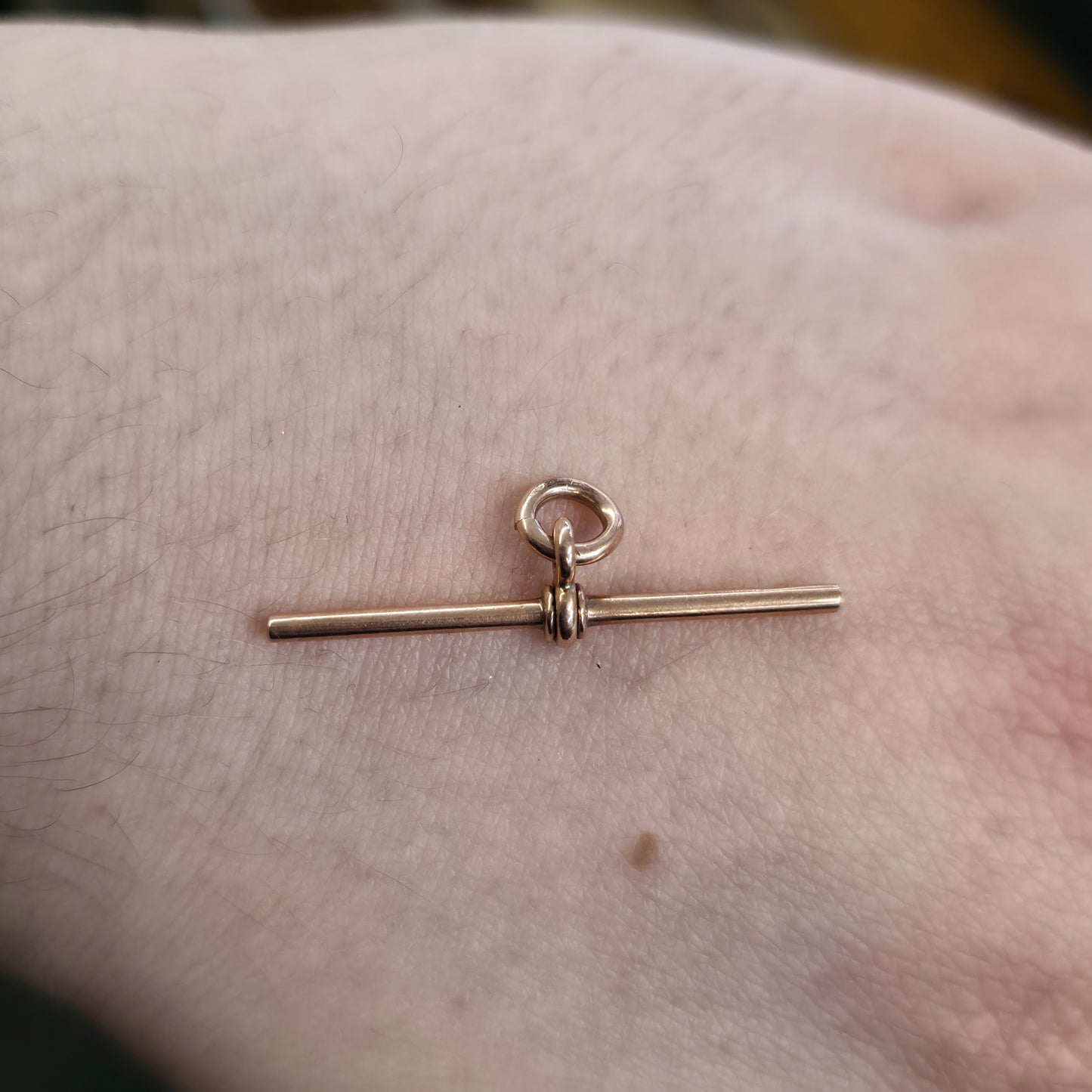 9ct Rose Gold Antique T-Bar Pendant Piece / Charm