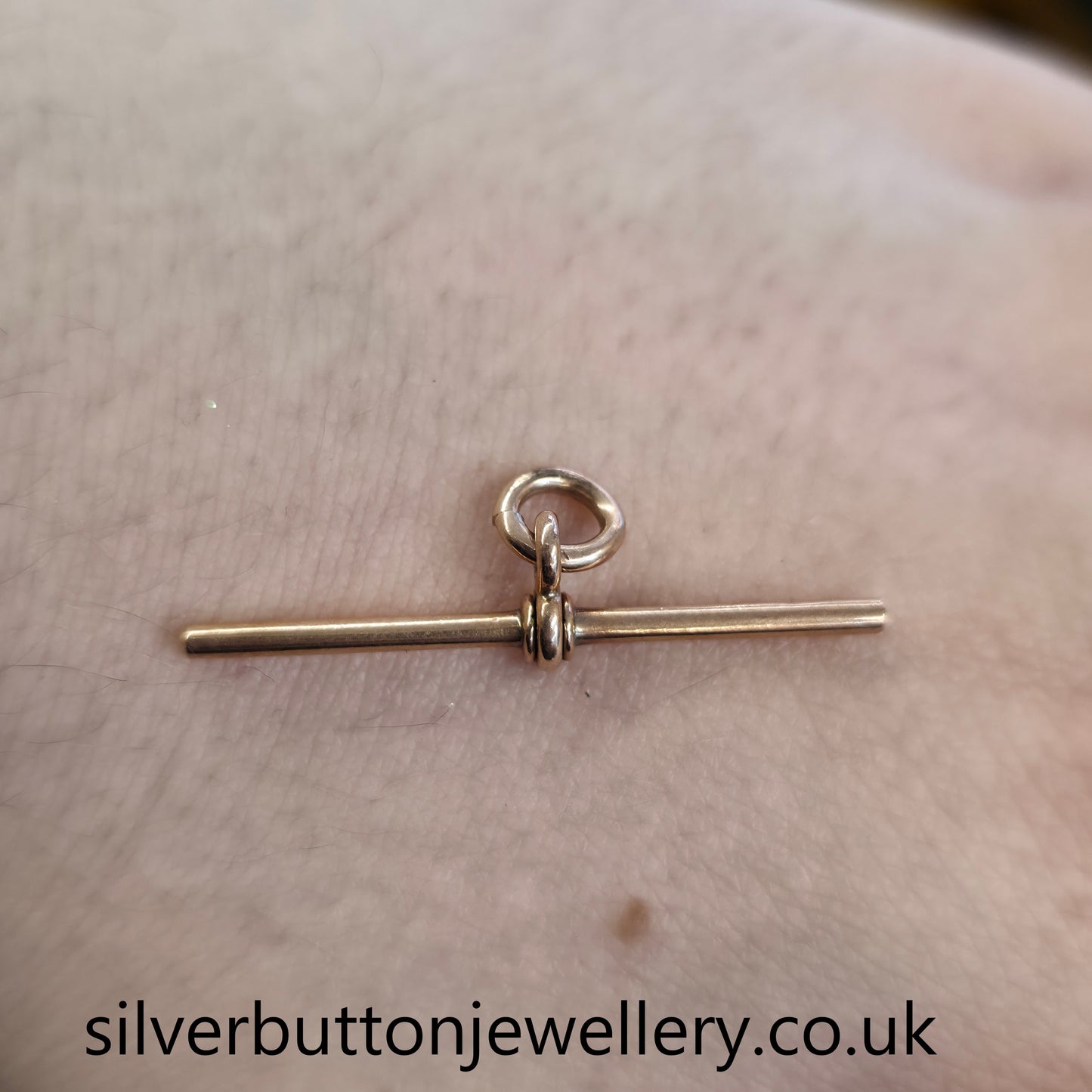 9ct Rose Gold Antique T-Bar Pendant Piece / Charm