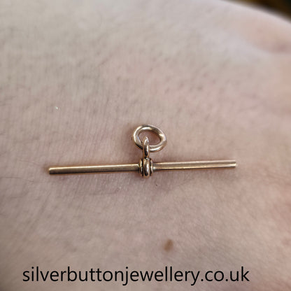 9ct Rose Gold Antique T-Bar Pendant Piece / Charm