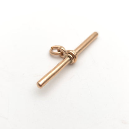9ct Rose Gold Antique T-Bar Pendant Piece / Charm