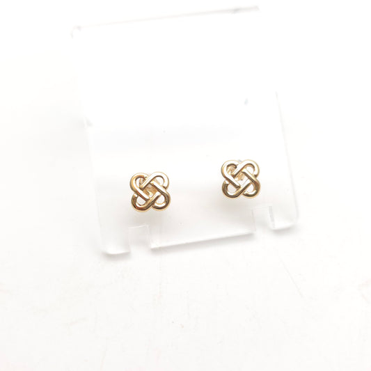 9ct Yellow Gold Lightweight Celtic Knot Style Stud Earrings