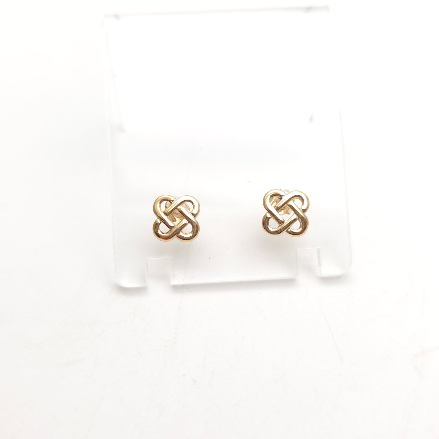 9ct Yellow Gold Lightweight Celtic Knot Style Stud Earrings