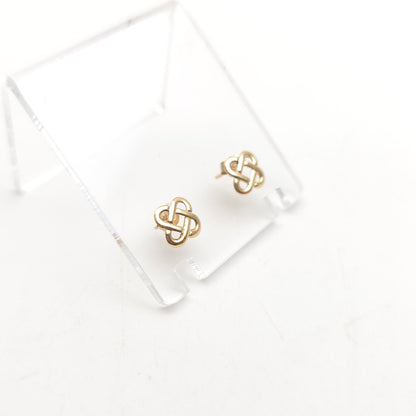 9ct Yellow Gold Lightweight Celtic Knot Style Stud Earrings