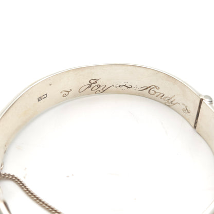Sterling Silver Vintage Floral Engraved Patterned Hinged Bangle