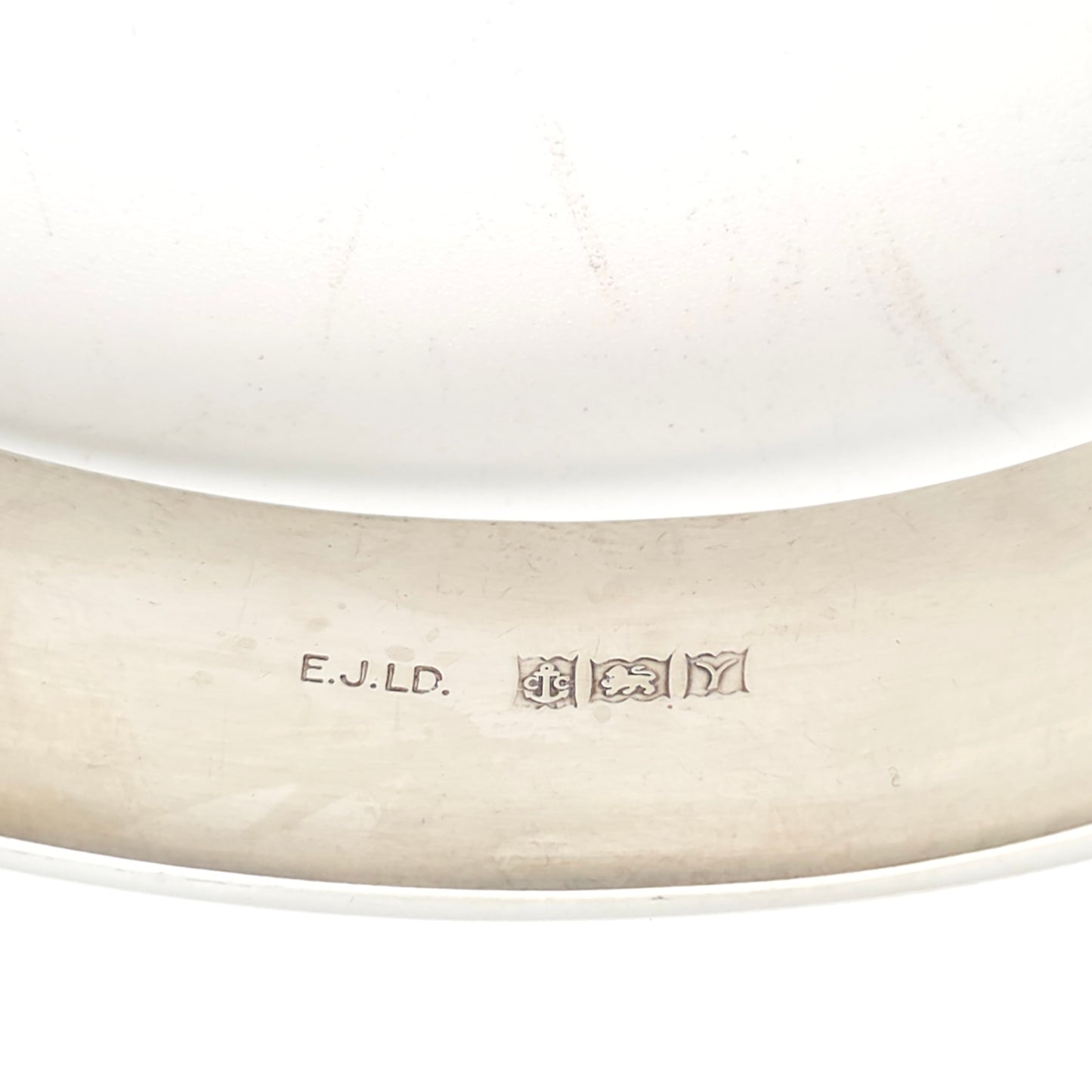 Sterling Silver Vintage Half Engraved Floral Hinged Bangle