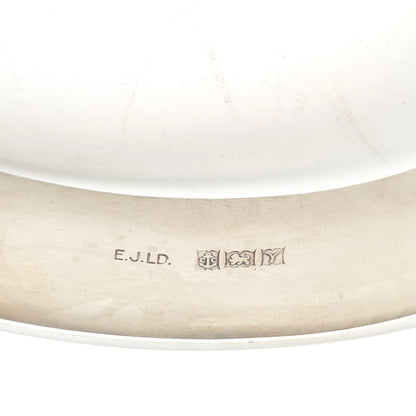 Sterling Silver Vintage Half Engraved Floral Hinged Bangle
