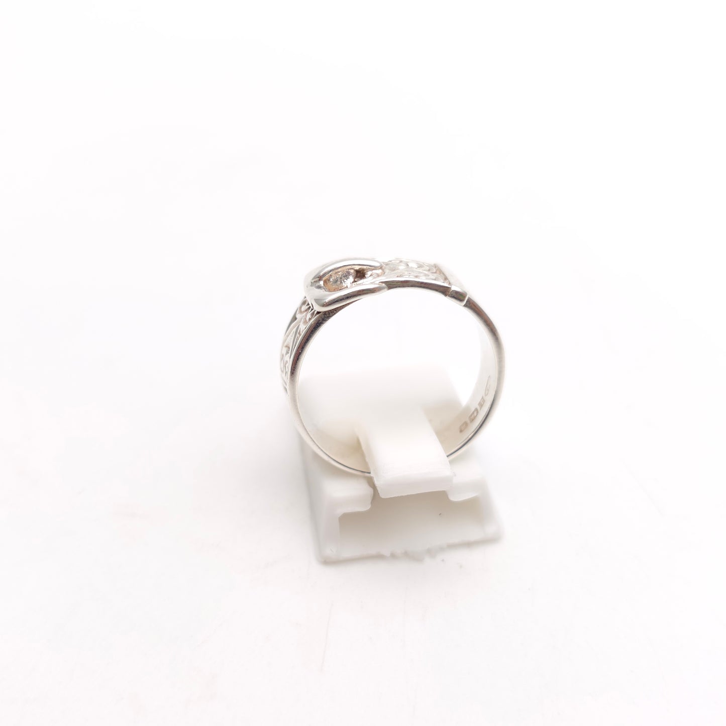 Sterling Silver Vintage Patterned Buckle Band Ring