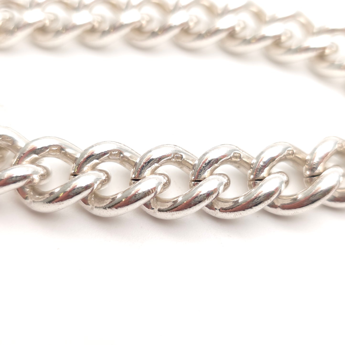 Sterling Silver XL Chunky Traditional Curb Bracelet With Heart Padlock Clasp