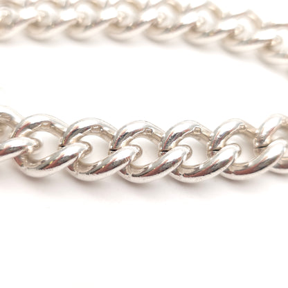 Sterling Silver XL Chunky Traditional Curb Bracelet With Heart Padlock Clasp