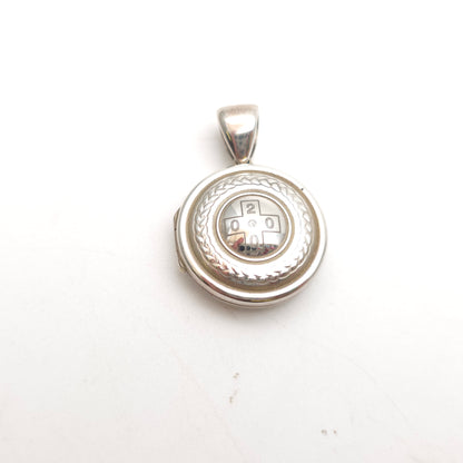 Sterling Silver Vintage Round Locket With Millennium Hallmark Design