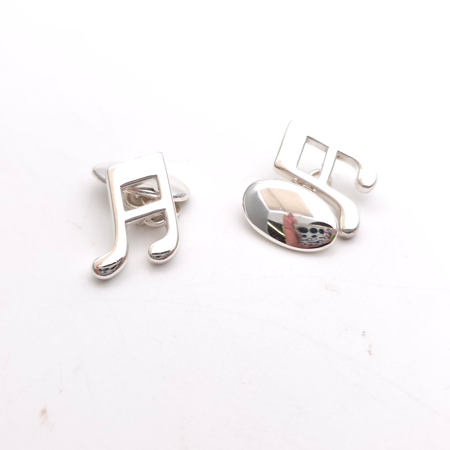 Sterling Silver Solid Polished Music Note Cufflinks