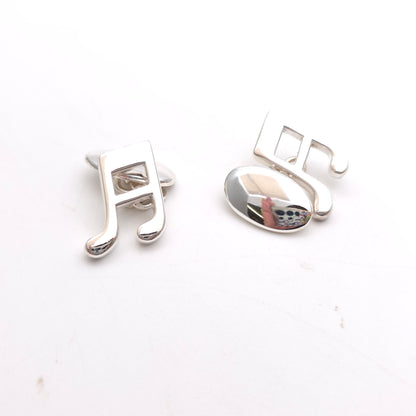 Sterling Silver Solid Polished Music Note Cufflinks