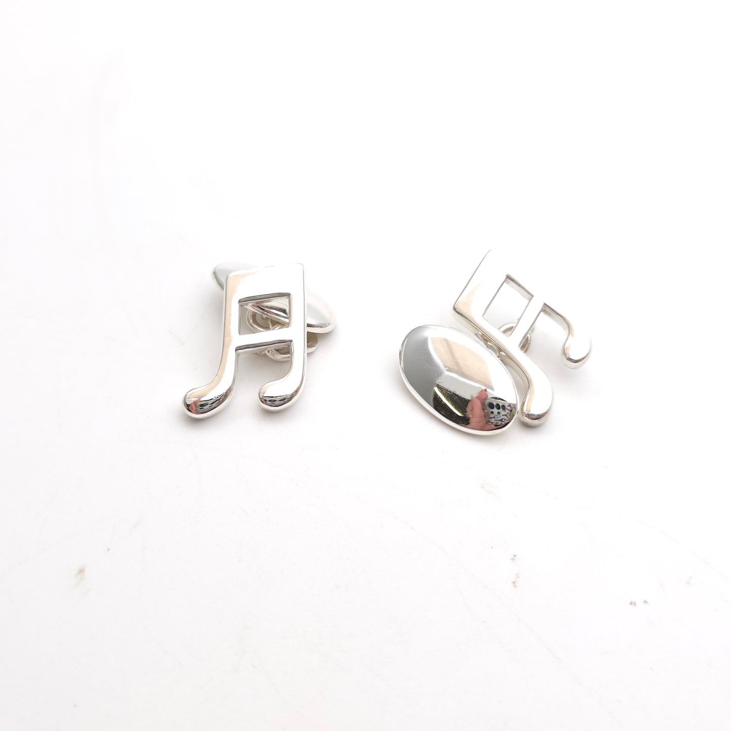Sterling Silver Solid Polished Music Note Cufflinks