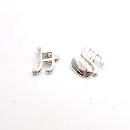 Sterling Silver Solid Polished Music Note Cufflinks