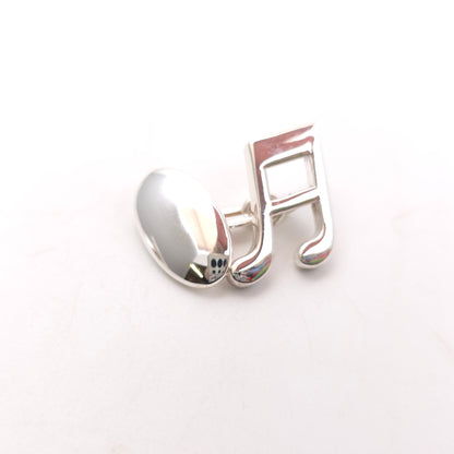 Sterling Silver Solid Polished Music Note Cufflinks