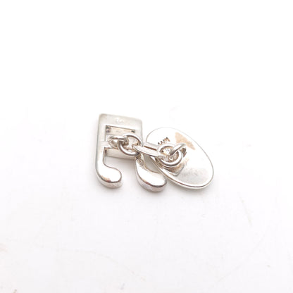 Sterling Silver Solid Polished Music Note Cufflinks