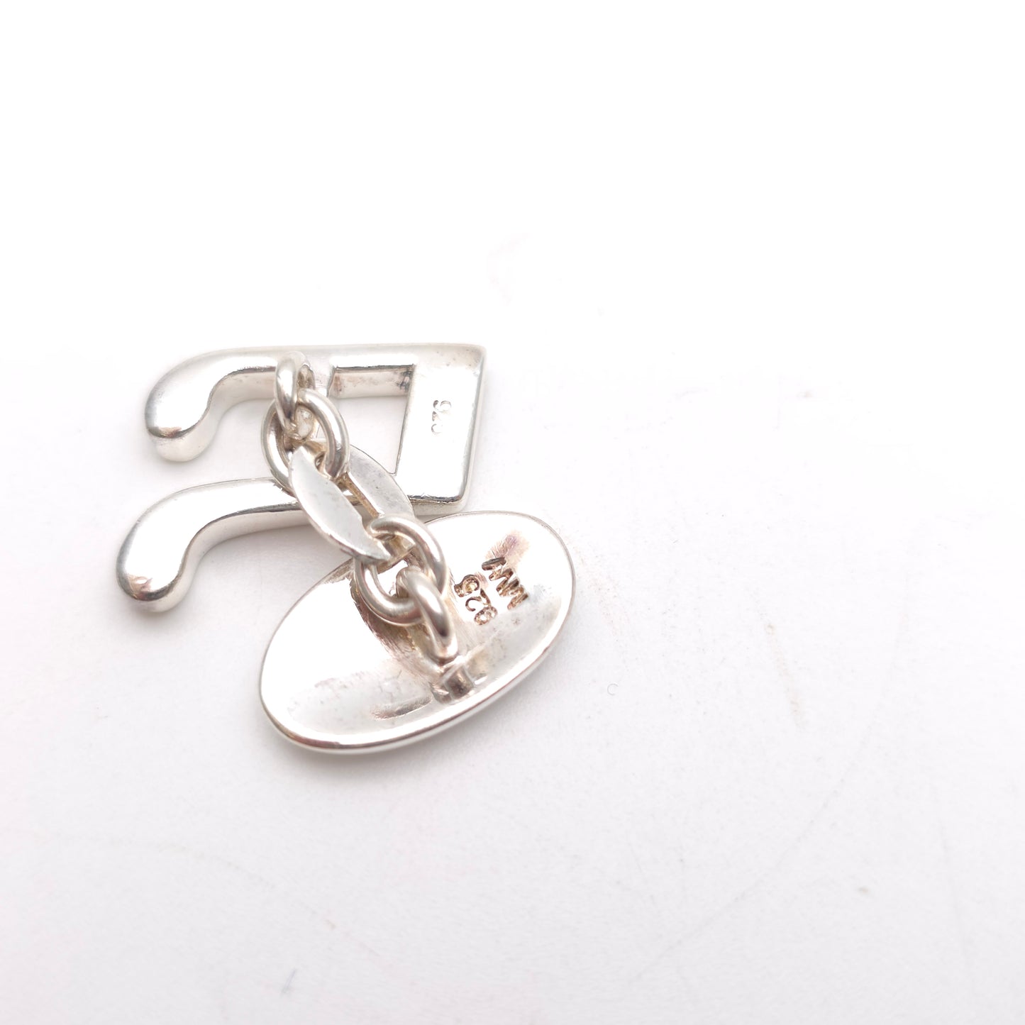 Sterling Silver Solid Polished Music Note Cufflinks