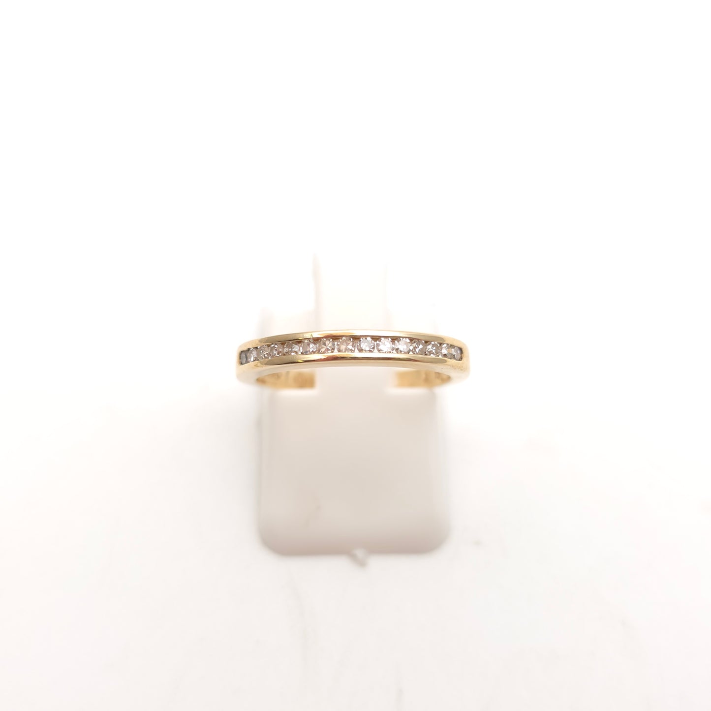 9ct Yellow Gold Vintage Channel Set Diamond Half Eternity Band Ring