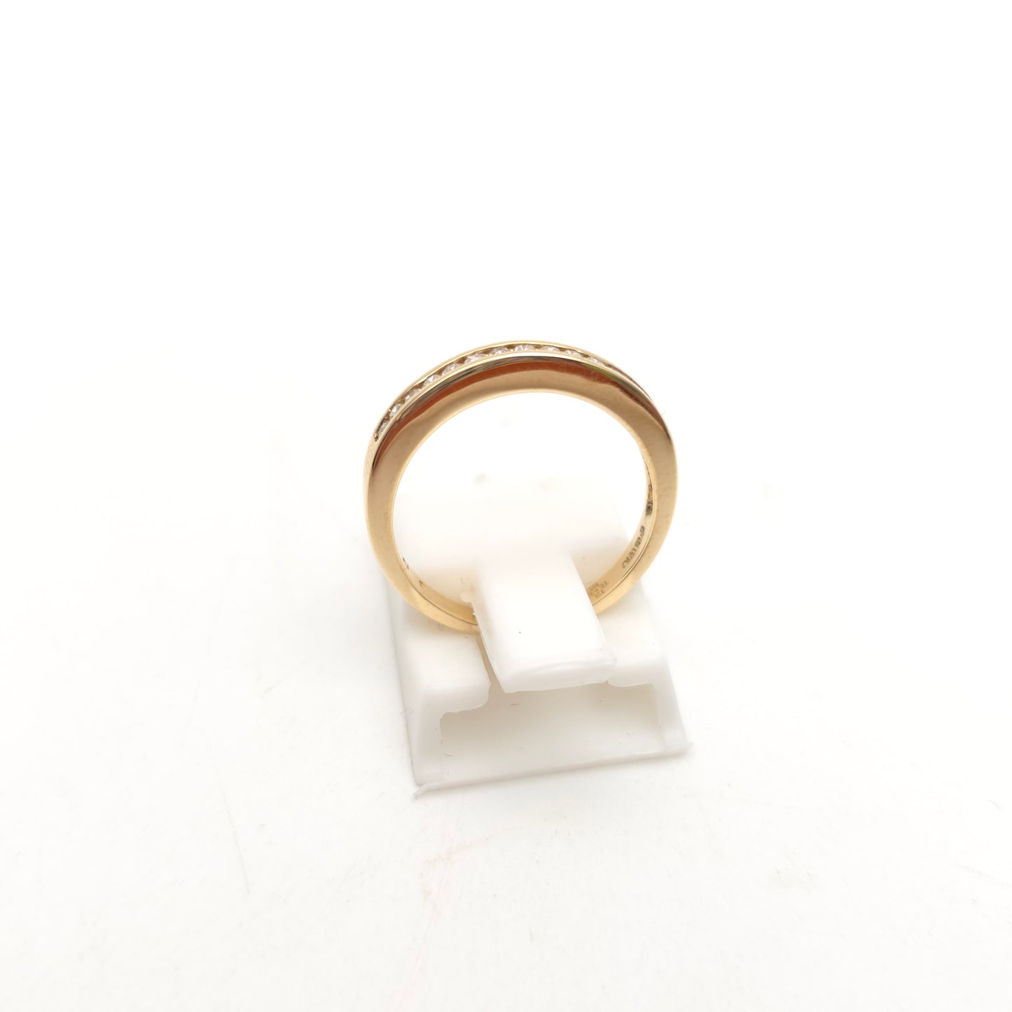 9ct Yellow Gold Vintage Channel Set Diamond Half Eternity Band Ring