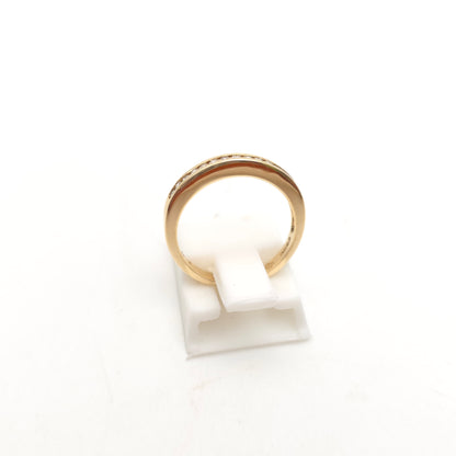 9ct Yellow Gold Vintage Channel Set Diamond Half Eternity Band Ring