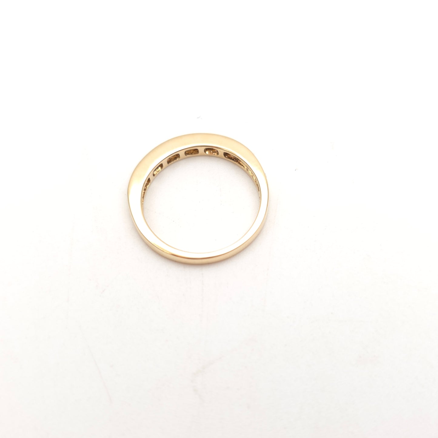 9ct Yellow Gold Vintage Channel Set Diamond Half Eternity Band Ring