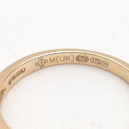 9ct Yellow Gold Vintage Channel Set Diamond Half Eternity Band Ring