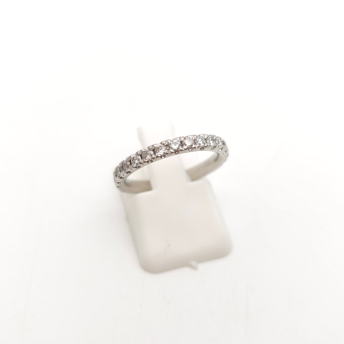 Platinum Round Cut Diamond Half Eternity Row Ring