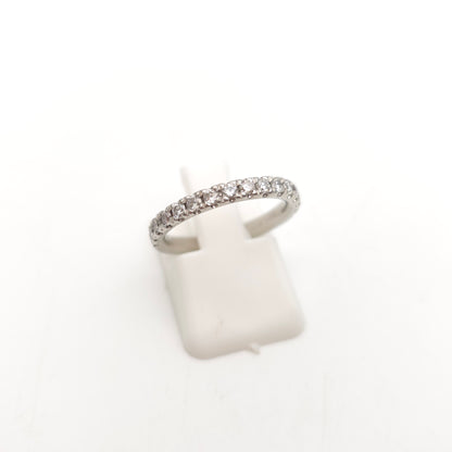 Platinum Round Cut Diamond Half Eternity Row Ring