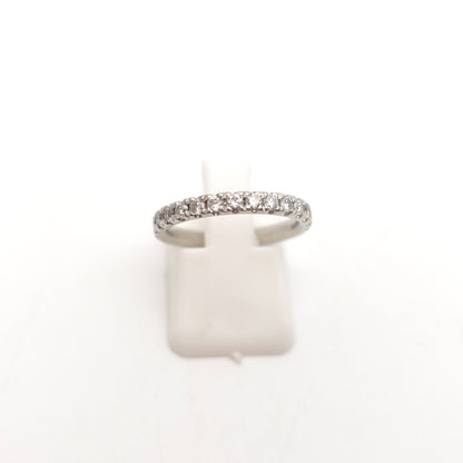 Platinum Round Cut Diamond Half Eternity Row Ring