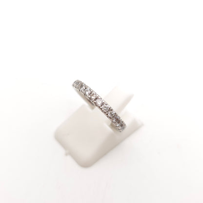 Platinum Round Cut Diamond Half Eternity Row Ring
