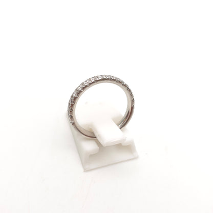 Platinum Round Cut Diamond Half Eternity Row Ring