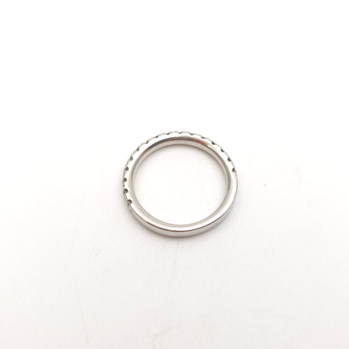 Platinum Round Cut Diamond Half Eternity Row Ring