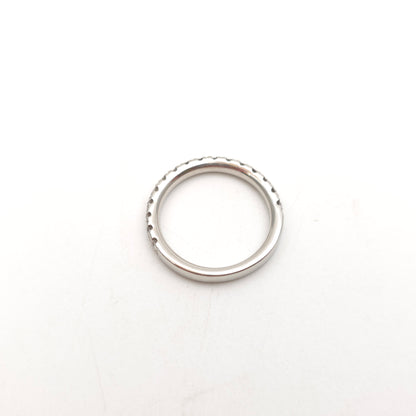 Platinum Round Cut Diamond Half Eternity Row Ring