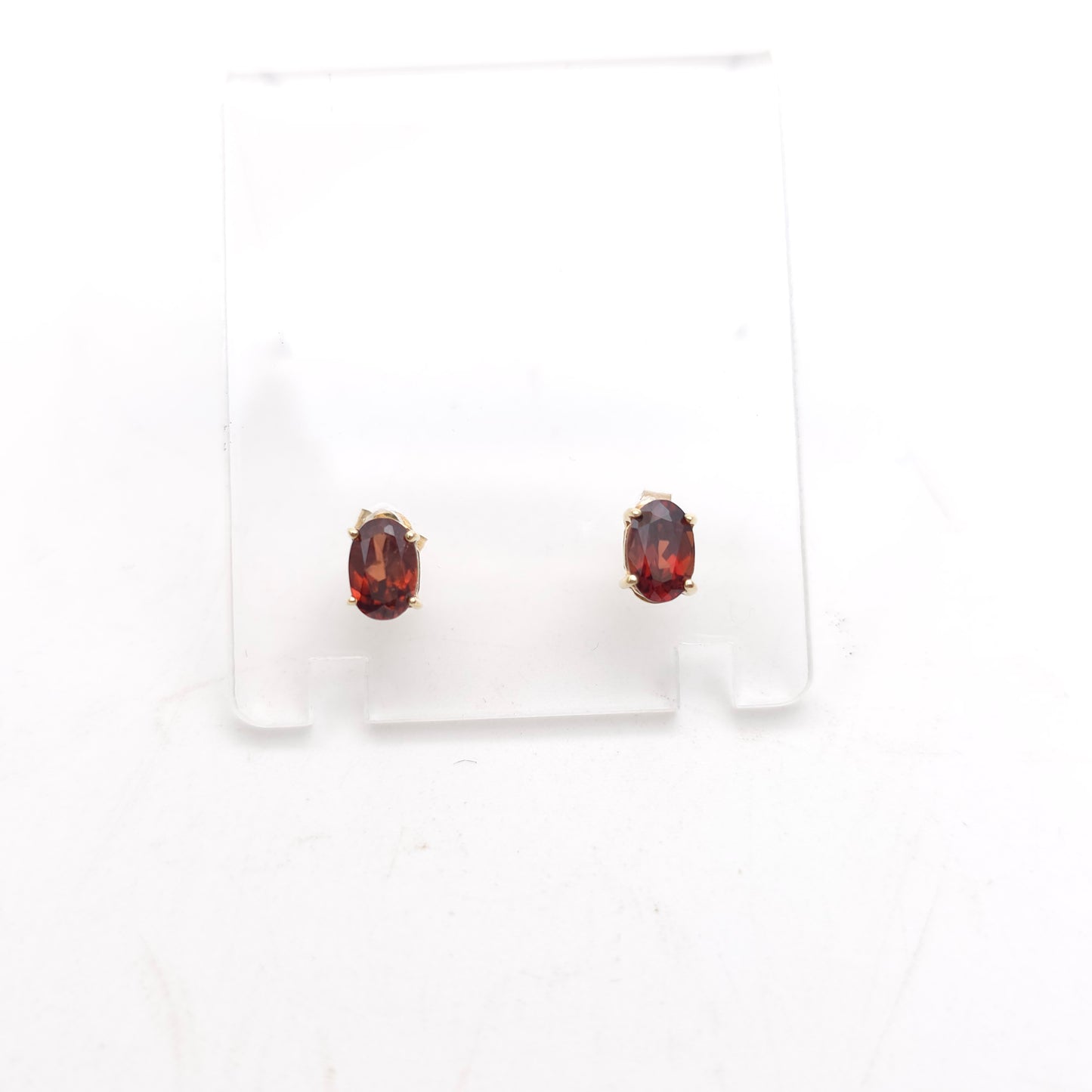 9ct Yellow Gold Classic Oval Cut Brown Topaz Solitaire Stud Earrings